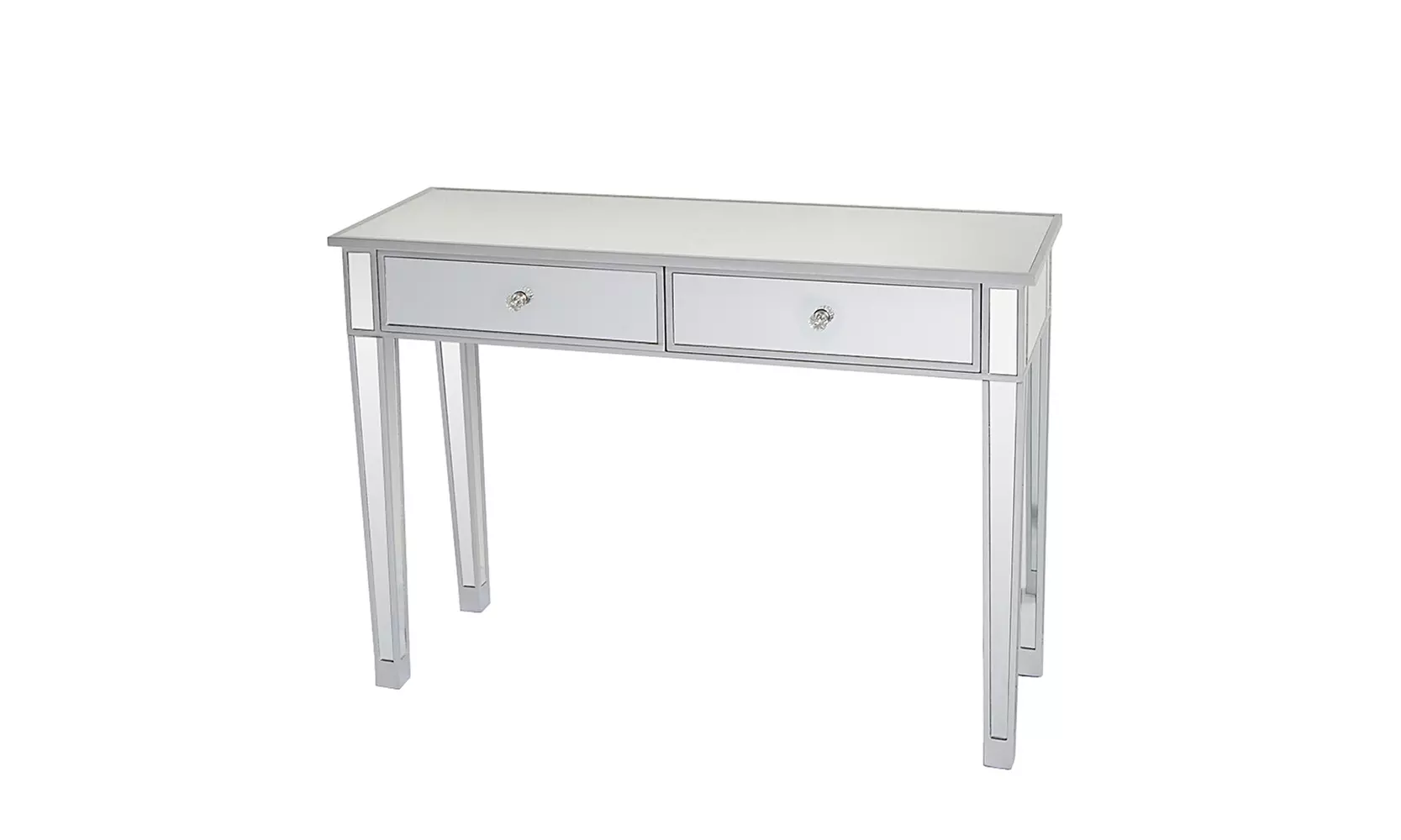 2-Drawer Bedroom Mirrored Vanity Makeup Table Mirrored Console - Primary Image