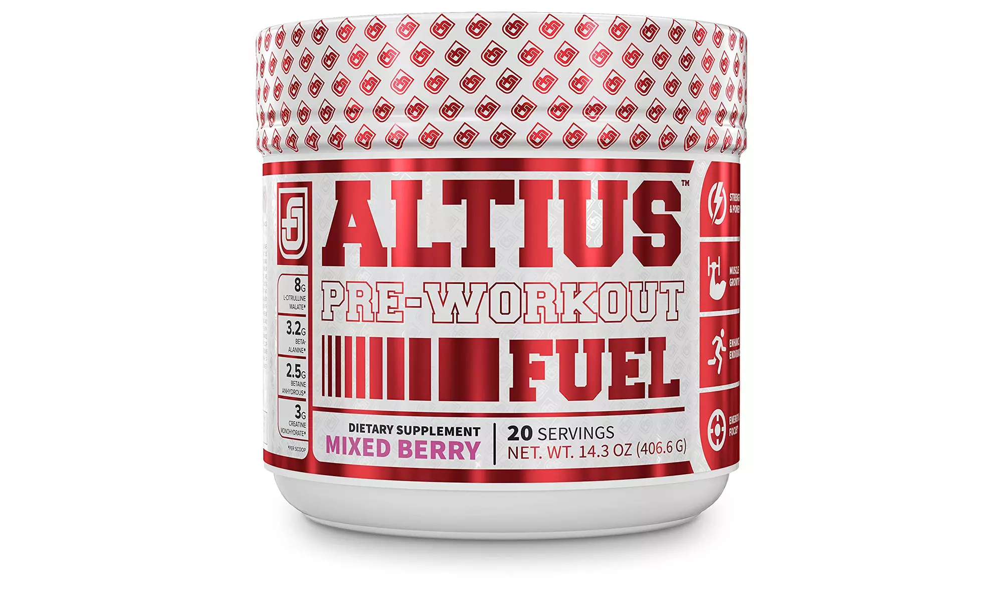 ALTIUS Pre-Workout Supplement Naturally Sweetened, Mixed Berry Blast, 14.3 oz - Primary Image
