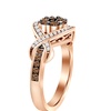 Image 19: 1/2cttw Round Brown & White Diamond Infinity Shape Engagement Ring 10K Rose Gold