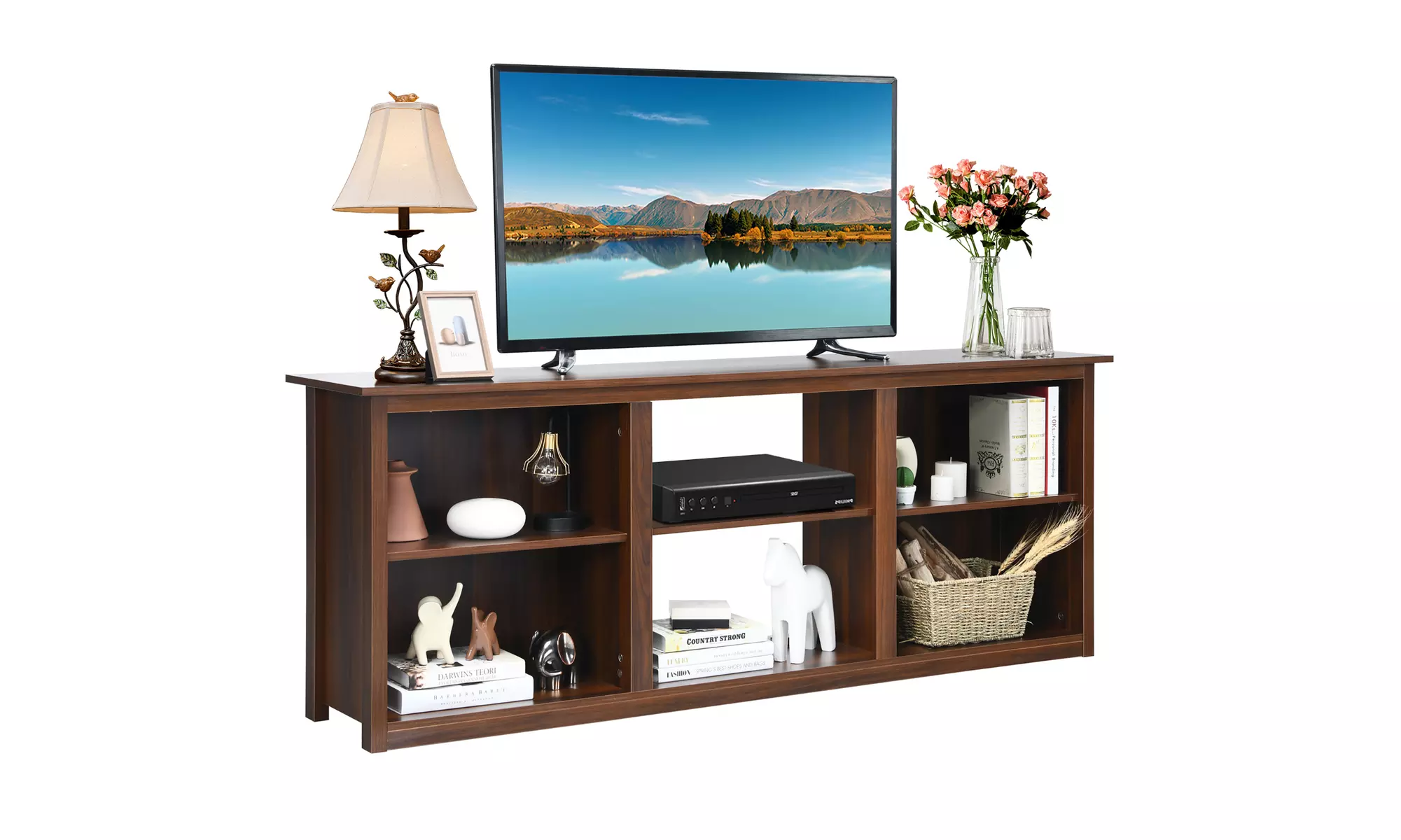 Costway 70'' 2-Tier TV Stand Entertainment Media Console Center Up to 75'' - Primary Image