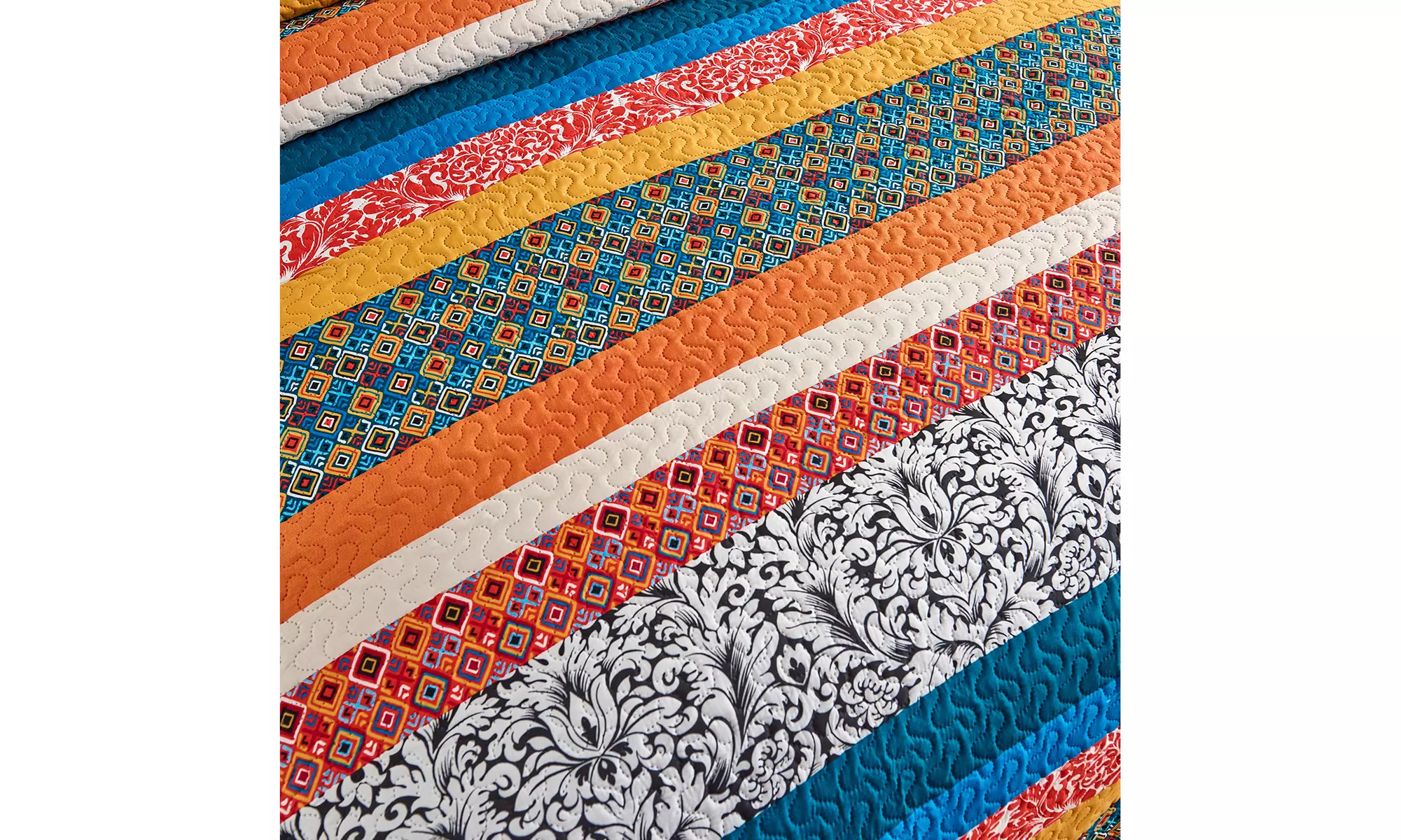 JML 3-Piece Quilt Set,Lightweight Printed Pattern Reversible Quilt With 2 Shams
