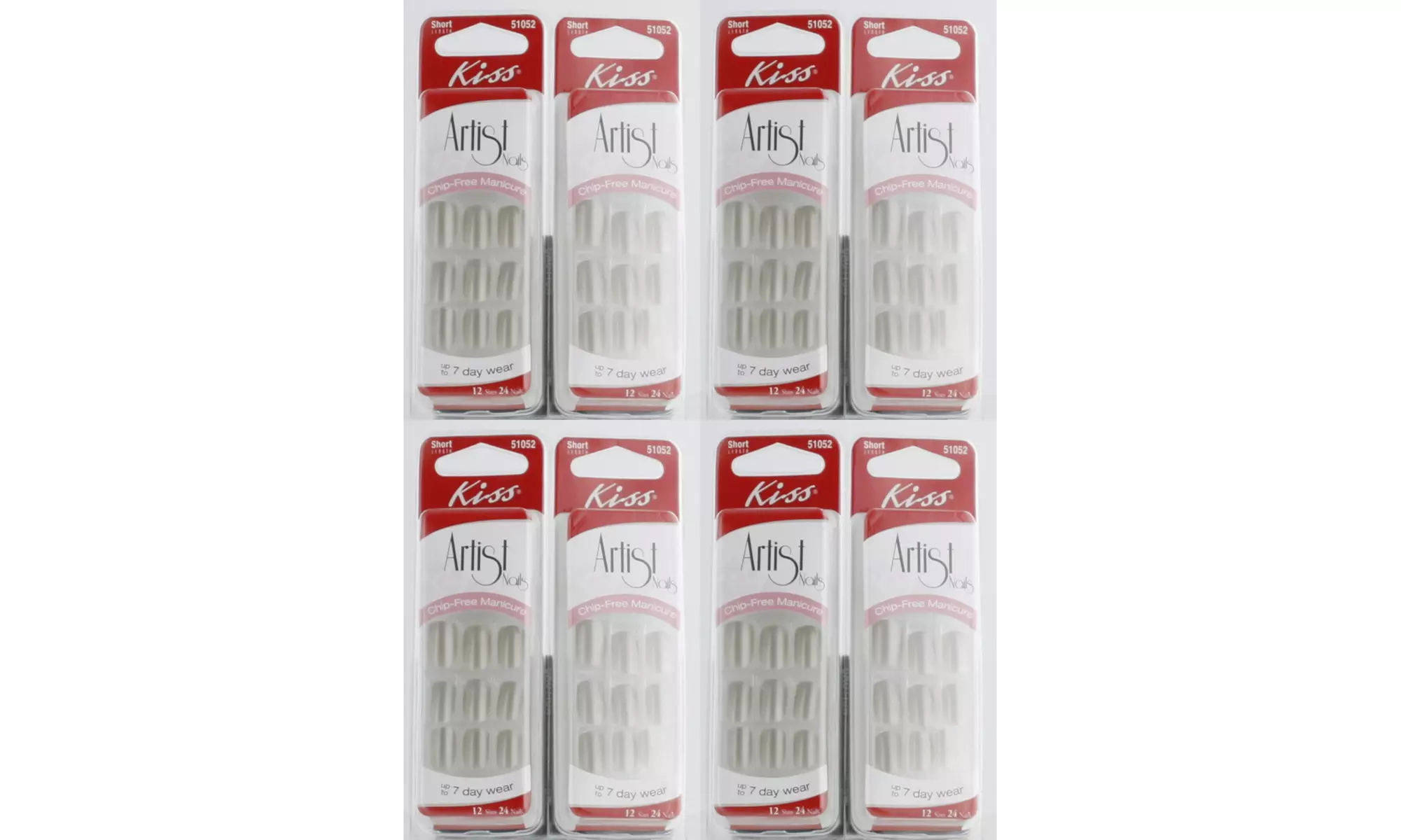 KISS Artist Silver Glue On Nails Chip Free Manicure Short #51052 (Pack of 8) - Primary Image