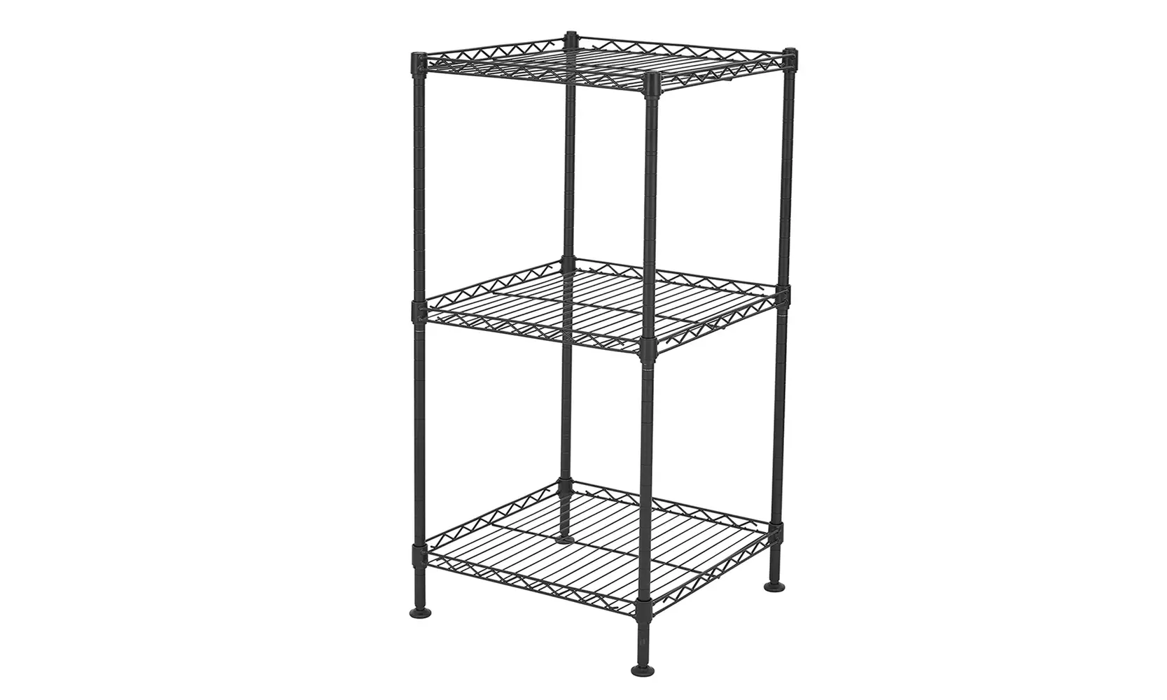 3-Tier 35" W Wire Shelving Adjustable Storage Rack Tower - Primary Image
