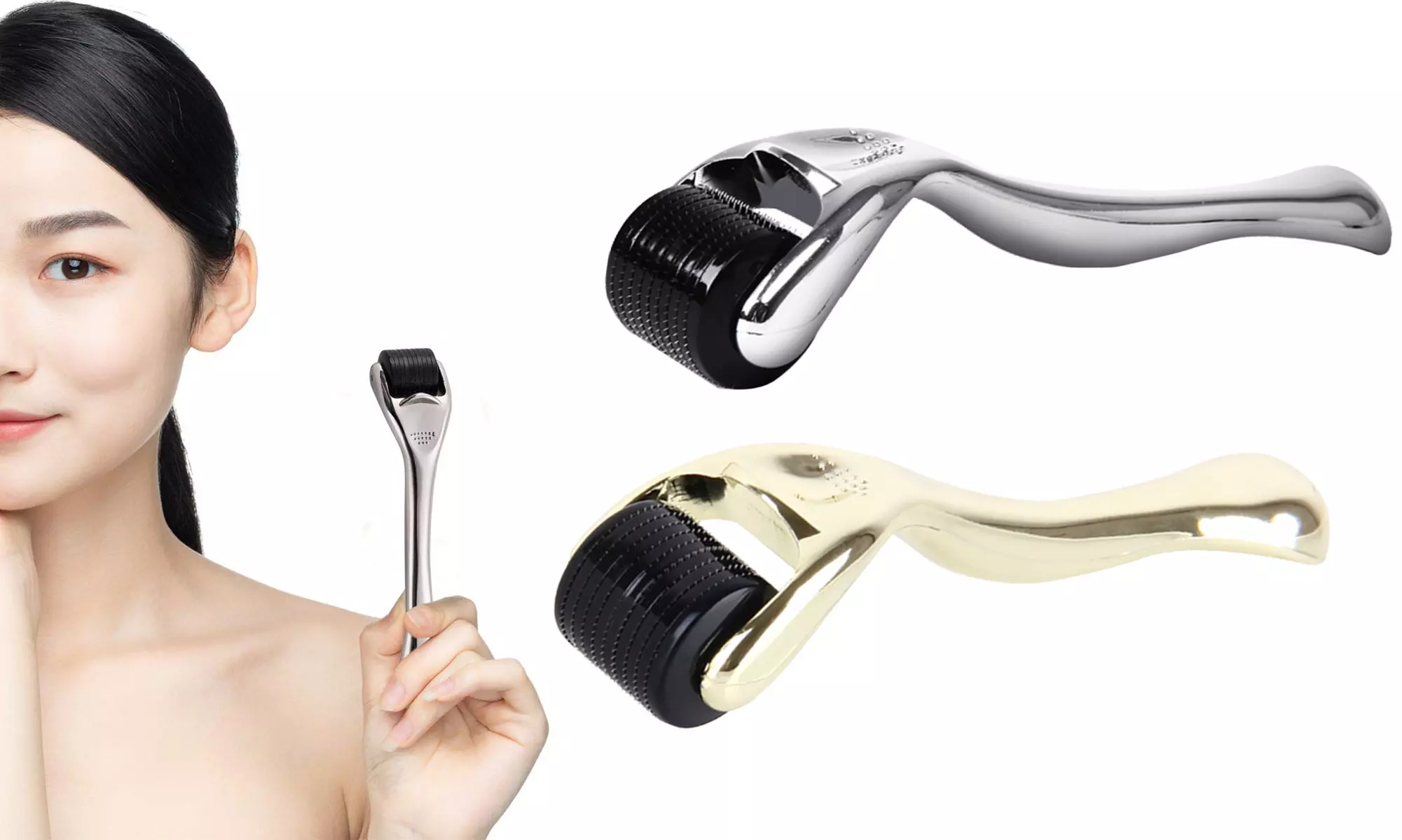 540 Titanium Micro Needle Derma Roller Face Massage Roller Facial Skin Care - Primary Image