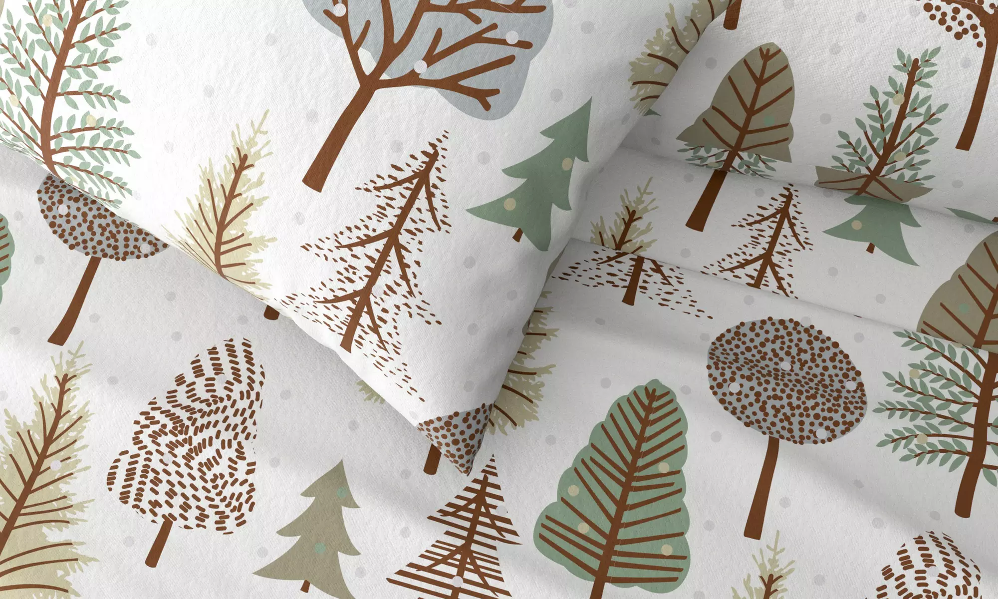 Nature Print Turkish Cotton Flannel Sheet Set