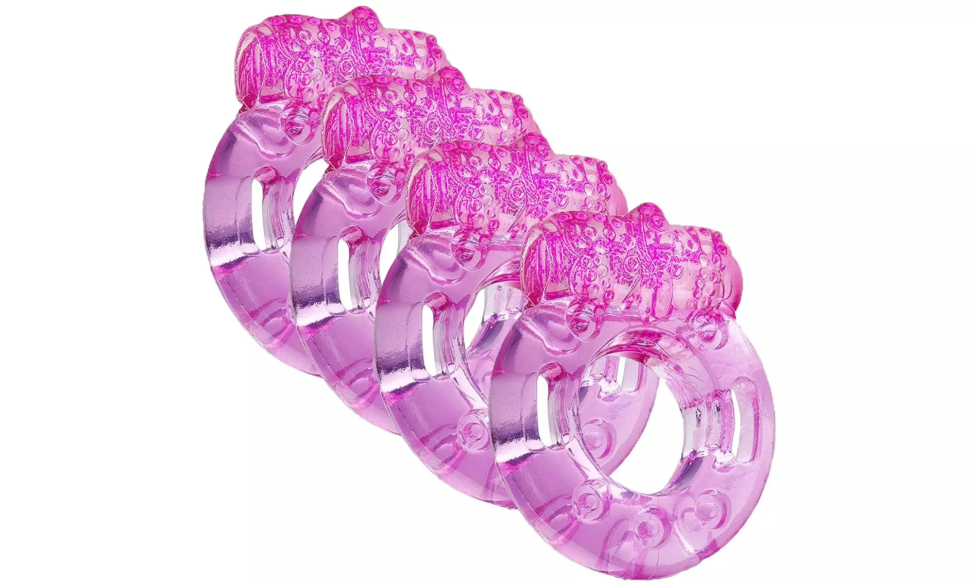 4 Pack Vibrating C Ring Waterproof, Super Stretchy 