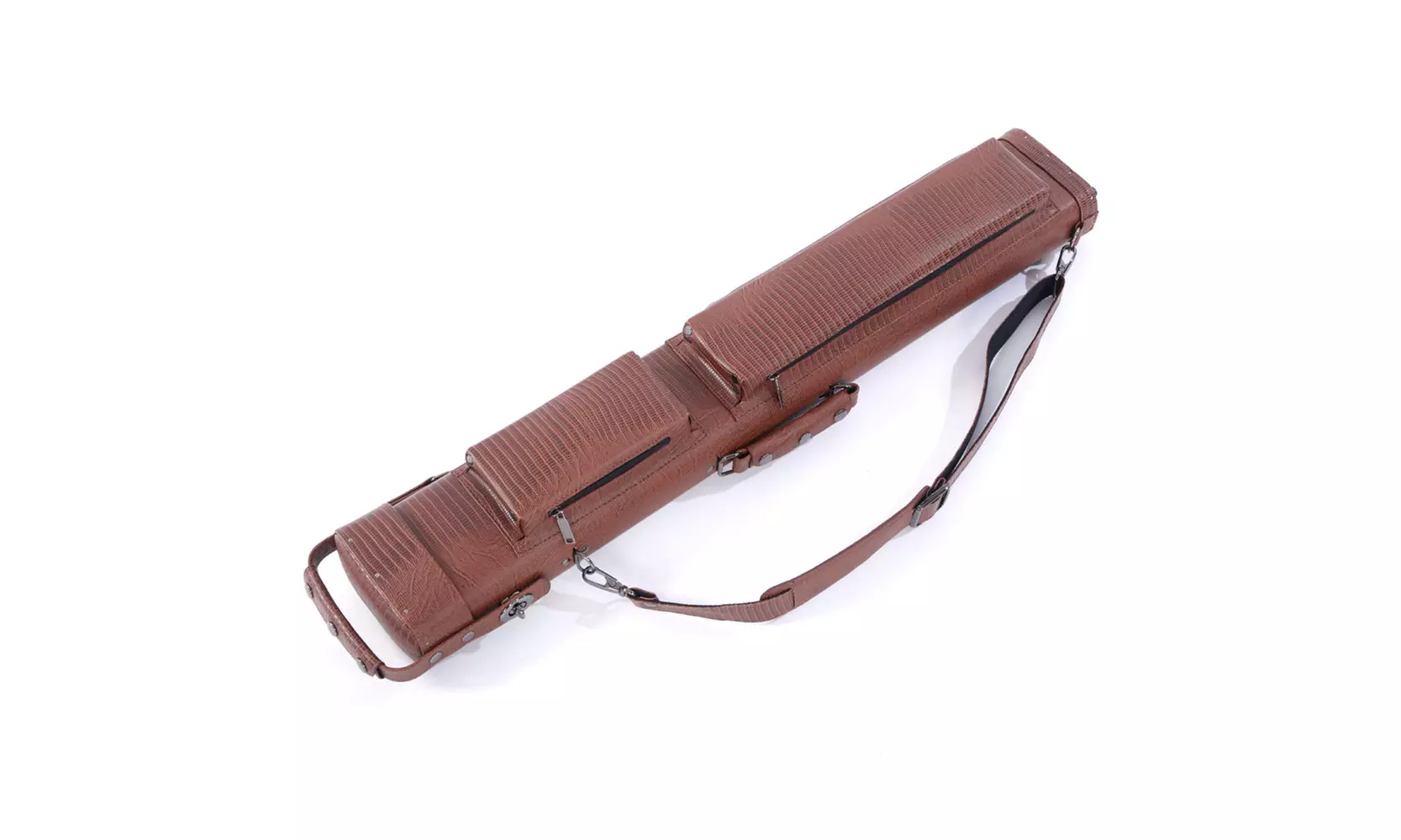  Plastic Leather Professional Pool Cue Case 34 inch Brown - Second Medium