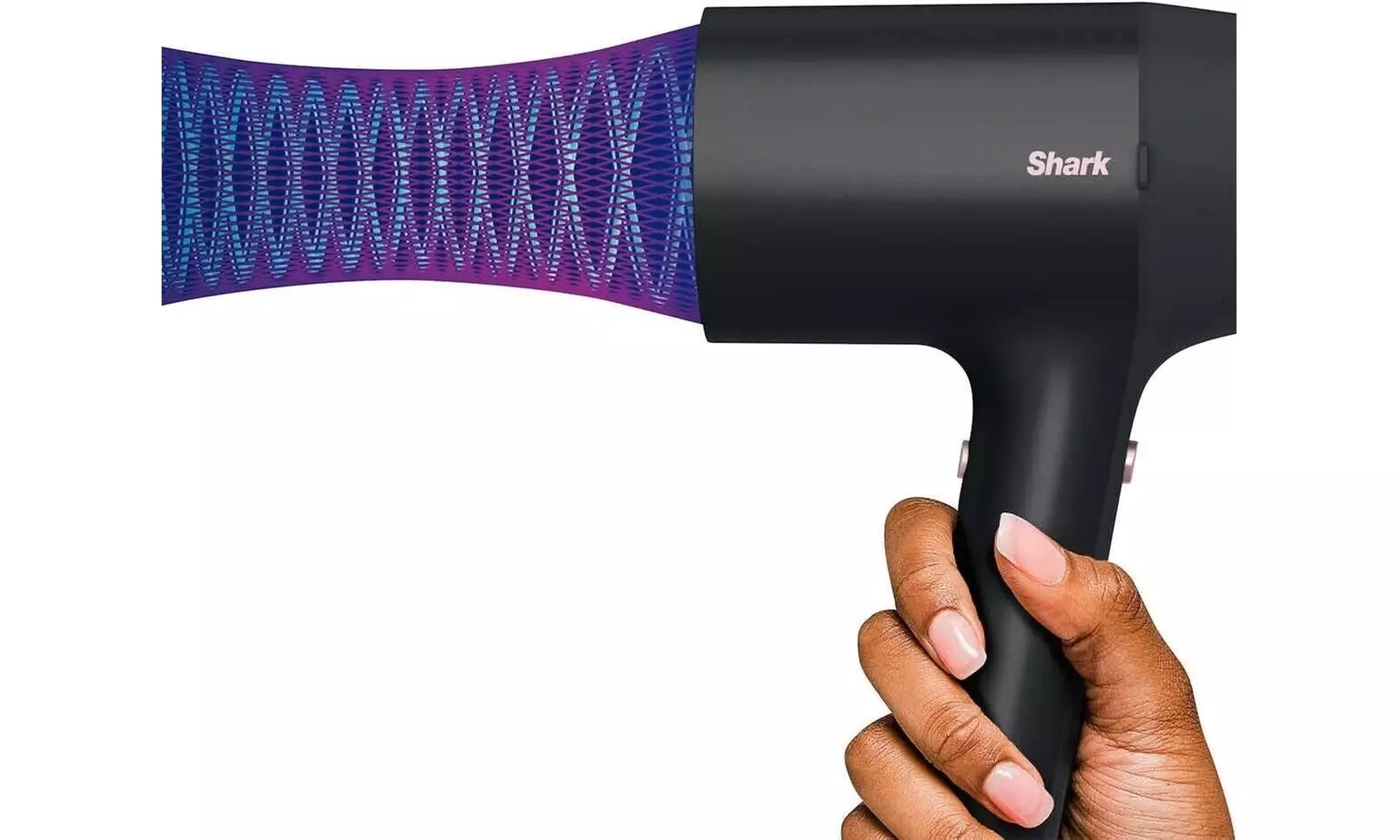 Shark HD125 Blow Dryer HyperAIR Fast-Drying with IQ 2-in-1(Black)- Refurbished