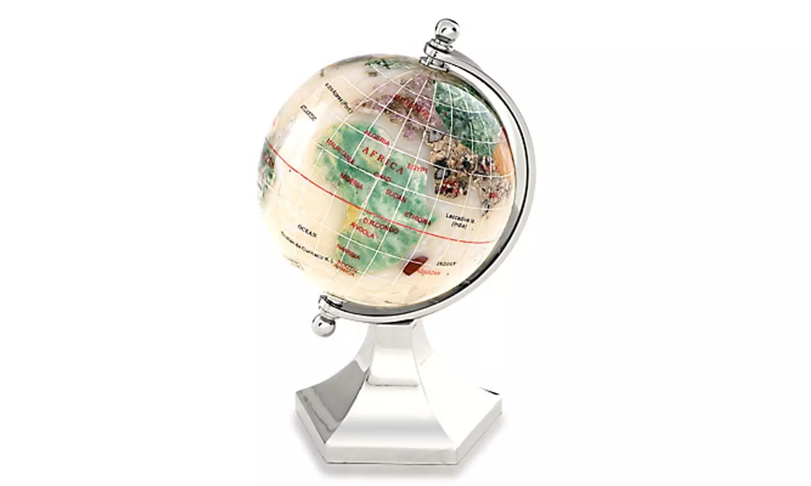 Alexander Kalifano GLP80BS-OPL 3 in. Gemstone Globe with Bright Silver - Second Medium