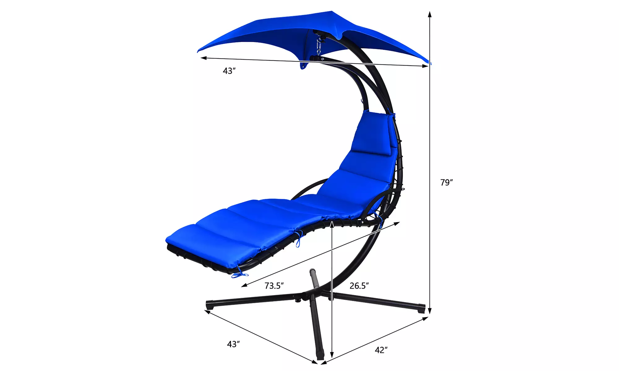Costway Hanging Swing Chair Hammock Chair w/ Pillow Canopy Stand 3 colors
