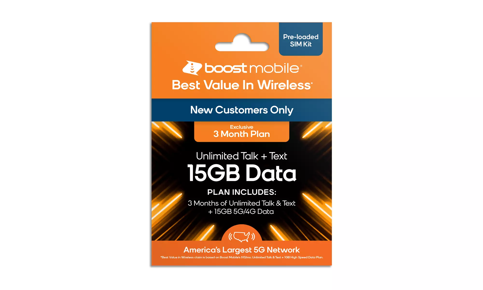 Boost Mobile 3 Months 15GB Plan SIM Card Kit - Primary Image
