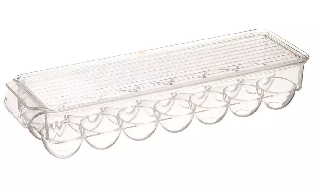 Greenco Stackable Refrigerator Egg Storage Bin With Lid, Stores 14 Eggs, Clear - Primary Image