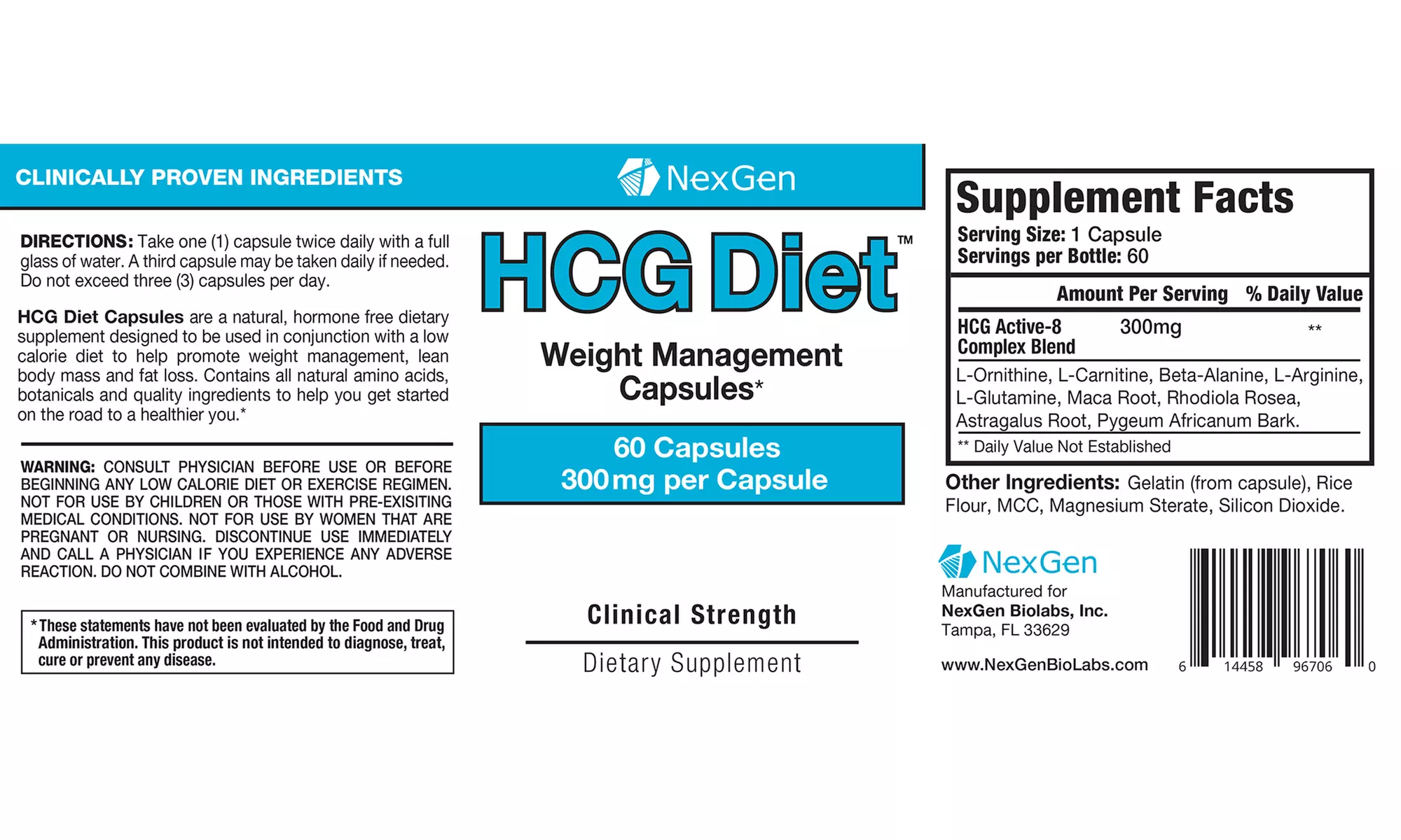 HCG Diet and Weight Loss Pills 2 Bottles, 60 count each - Second Medium