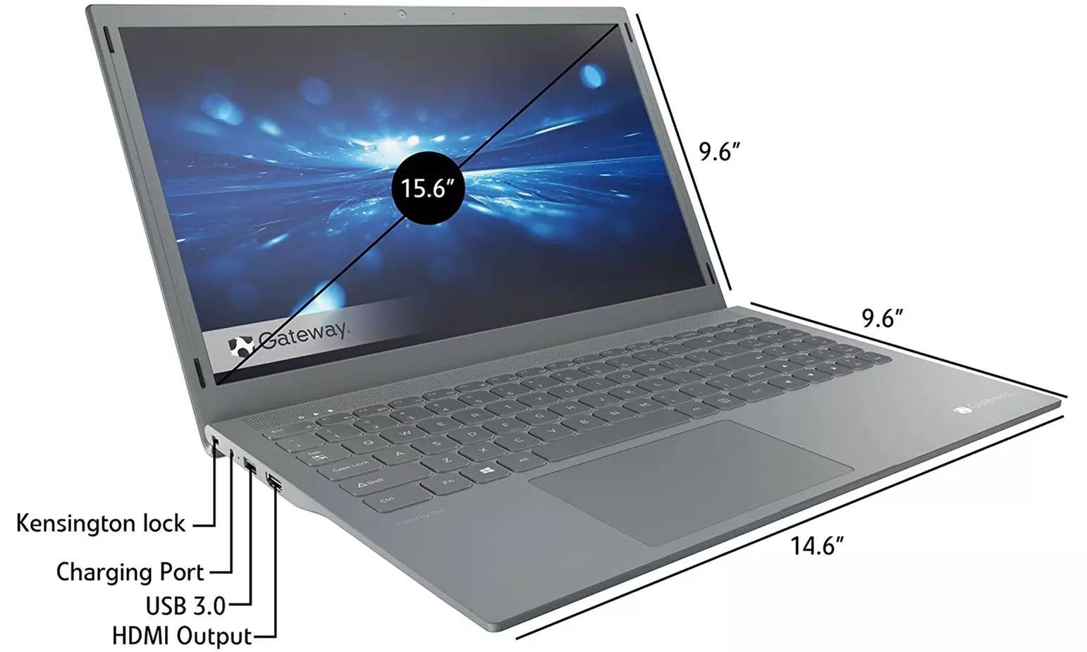 Gateway 15.6" Ultra Slim Notebook, Quad Core, 128GB Storage, Laptop, Windows 10 - Second Medium