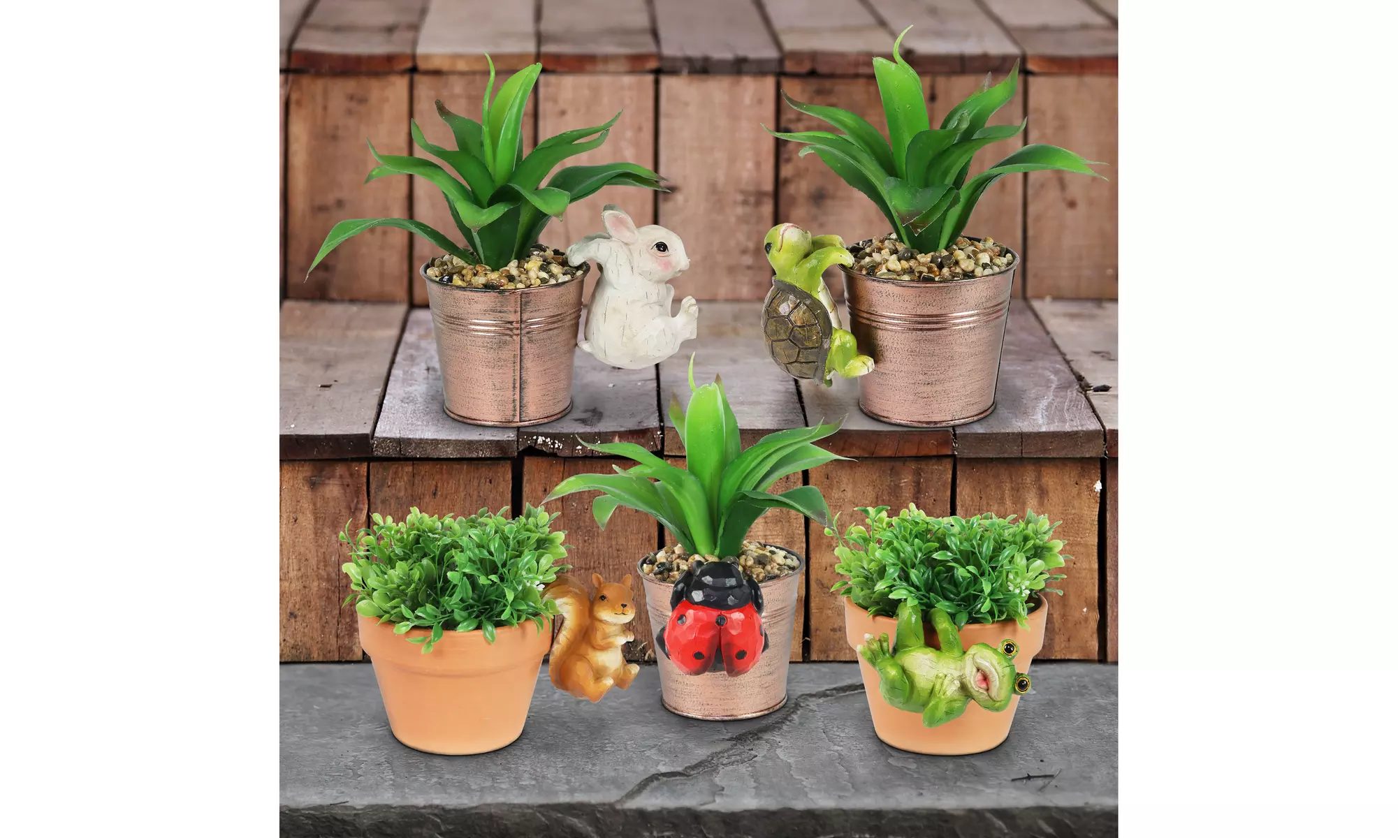 Exhart Set of 5 Animal Pot Hangers, 4 Inch - Primary Image