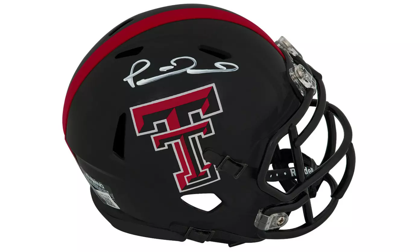 Patrick Mahomes Signed Texas Tech Black Riddell Speed Mini Helmet (Beckett) - Primary Image