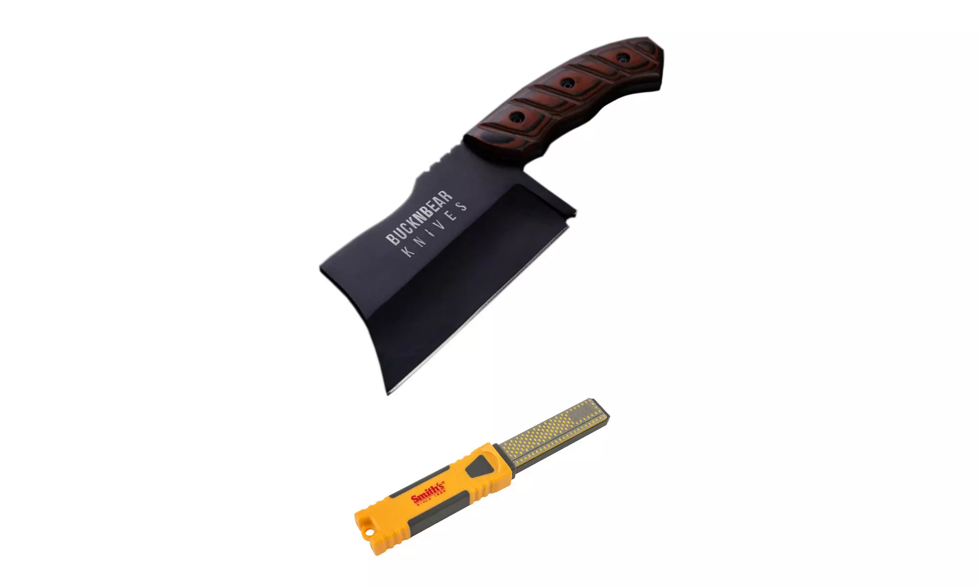 BNB Knives Tactical Chopper Knife and Smiths Diamond Combo Bench Stone - Primary Image