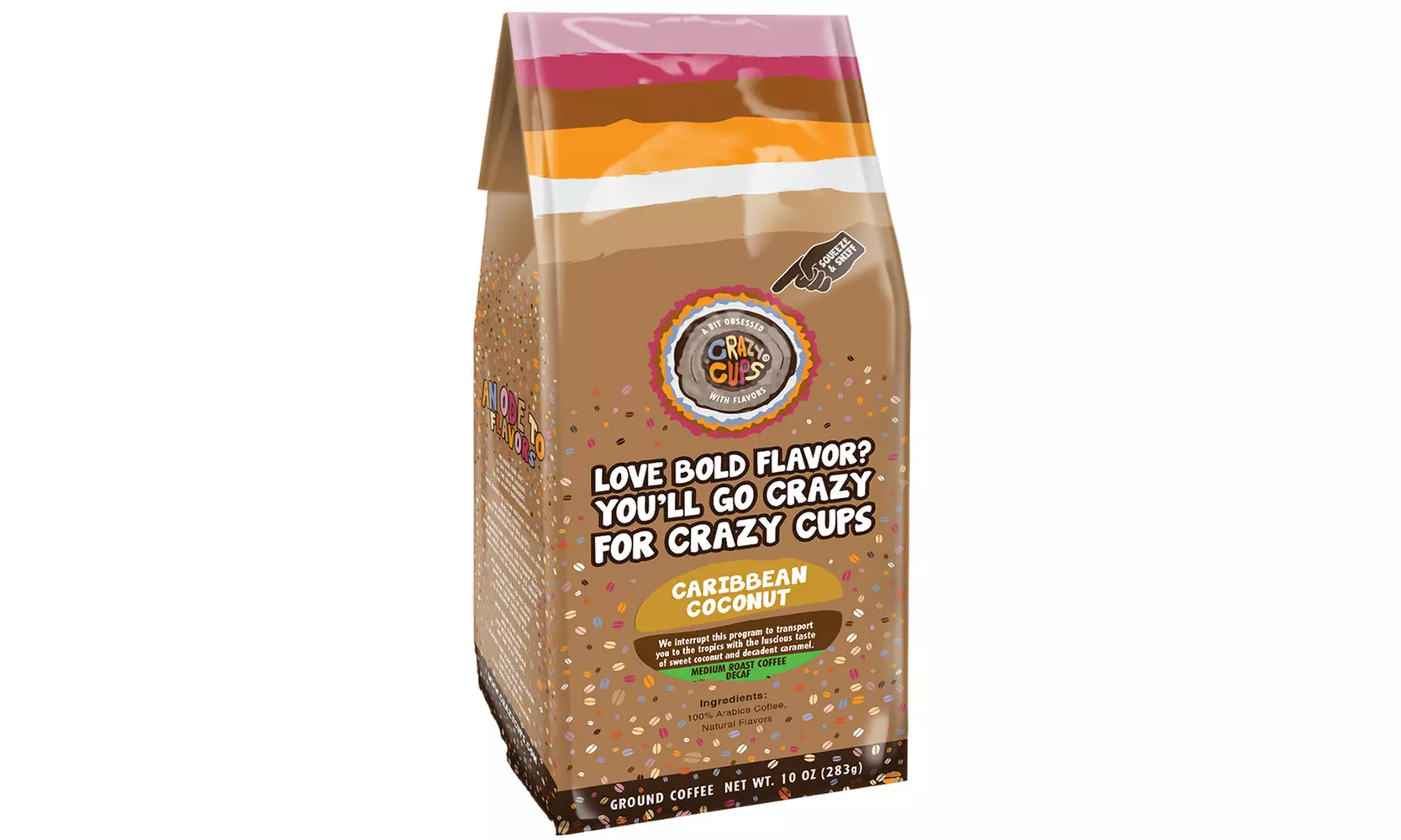 Crazy Cups Flavored Ground Coffee in 10 oz Bag (1 or 3-Pack)