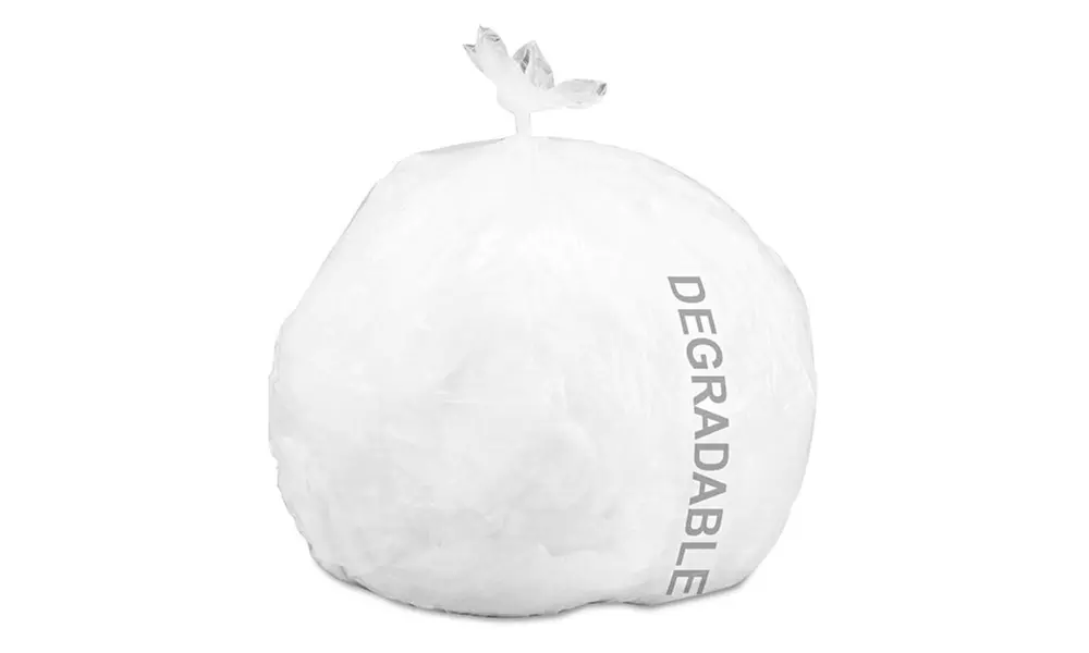 Stout Controlled Life Cycle Trash Garbage Bag, 13gal, 24x30, White, 120/Box - Primary Image