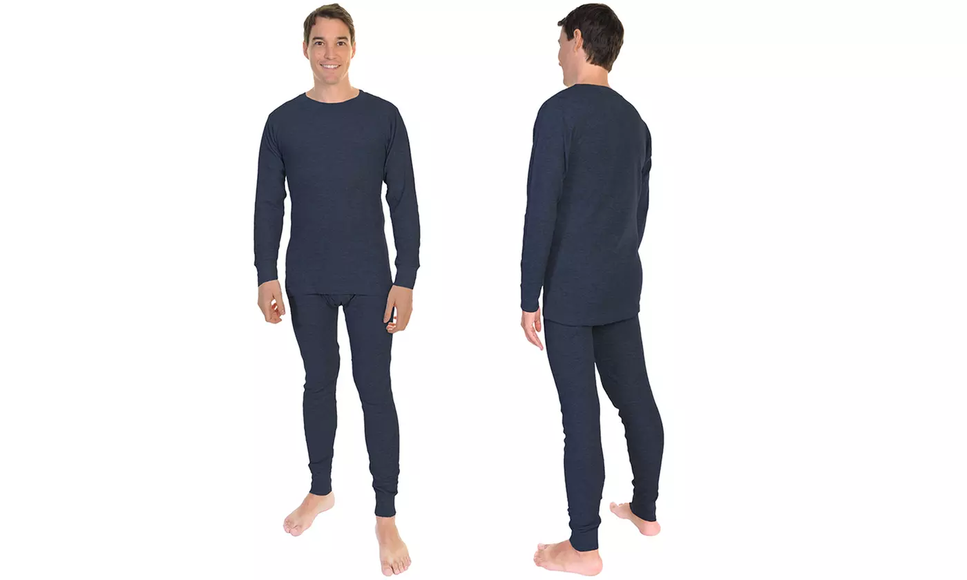 Men's Cotton Thermal Long Sleeve Long John Set (2-Piece; S-2XL) - Second Medium