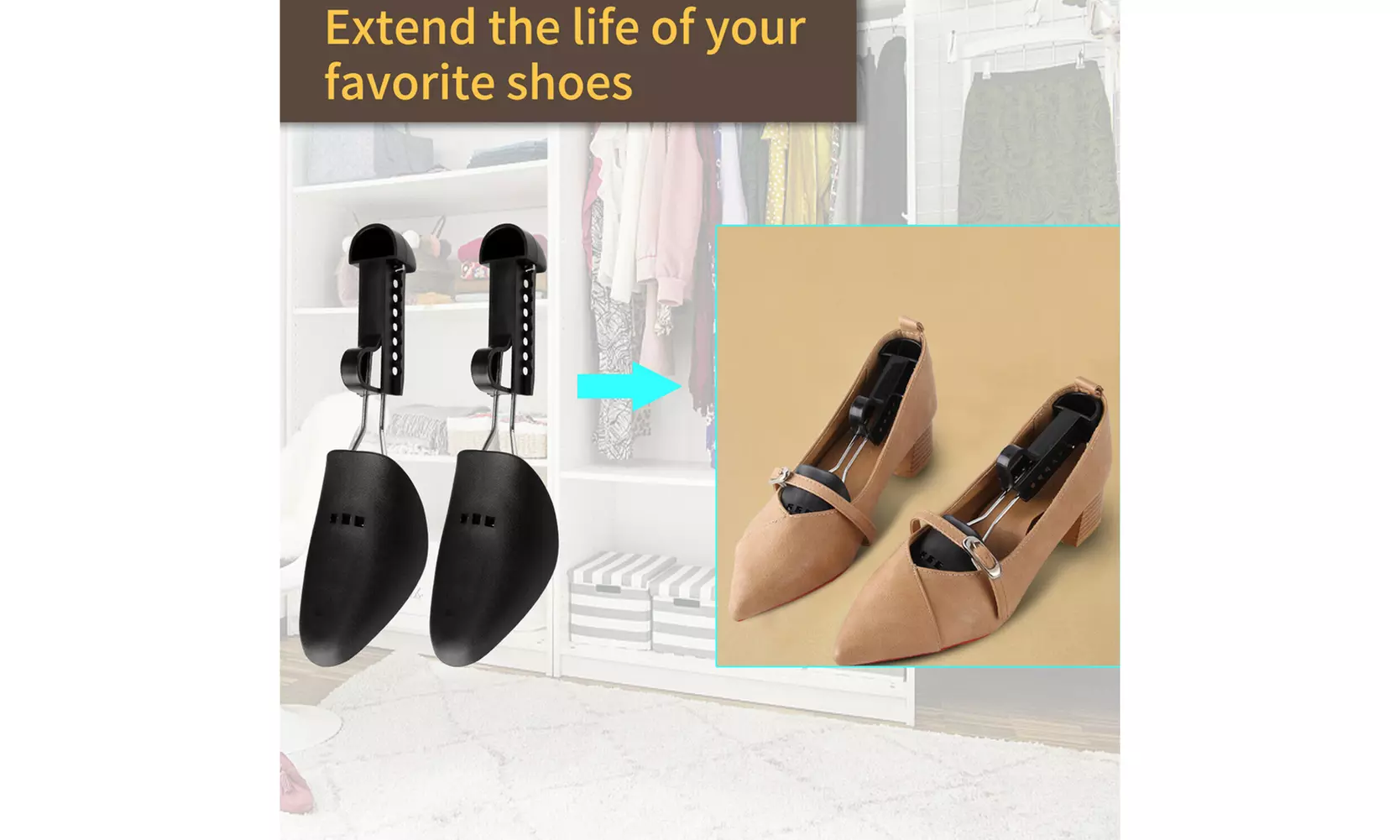US 2-4 Pairs Adjustable Stretcher Tree Keepers Shoe Holder Fixed Support Shaper