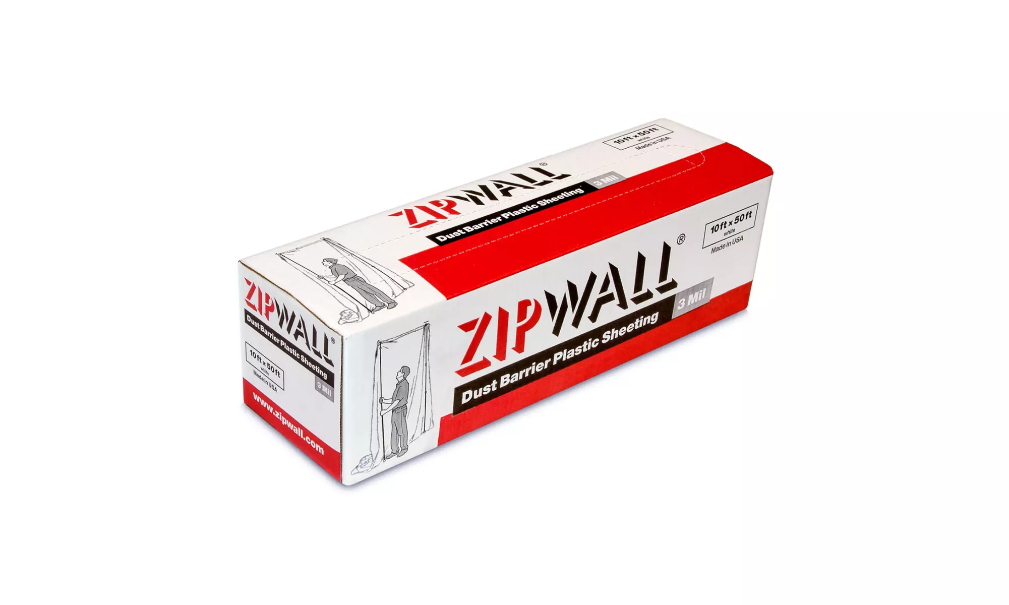 ZipWall PY50 Dust Barrier Plastic Sheeting (White) - Primary Image