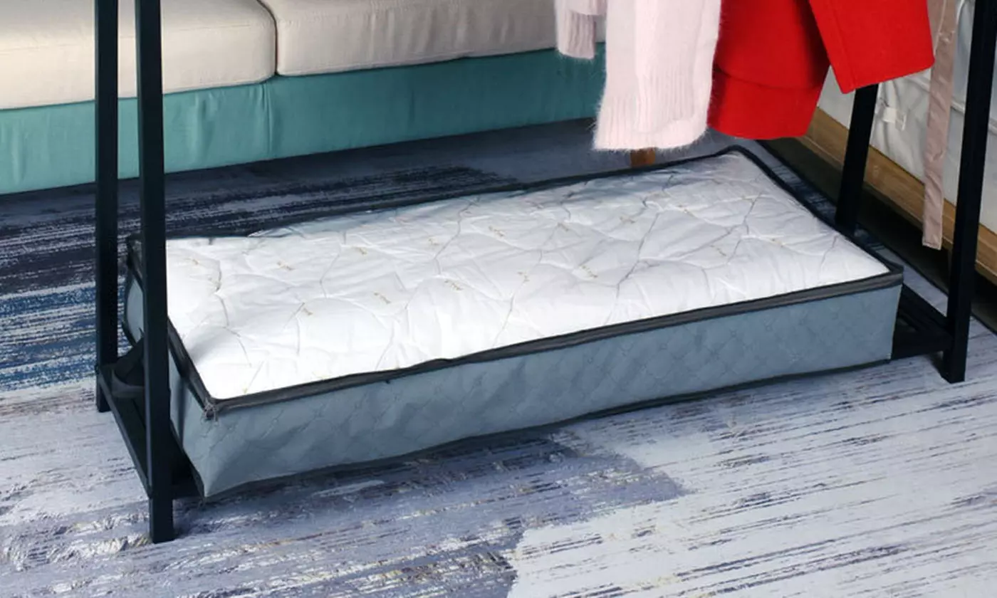 Two Pieces Zippered Underbed Clothes Storage Bag