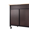 Image 17: Rolling Kitchen Cart Island Wood Top Storage Trolley Cabinet Utility Modern
