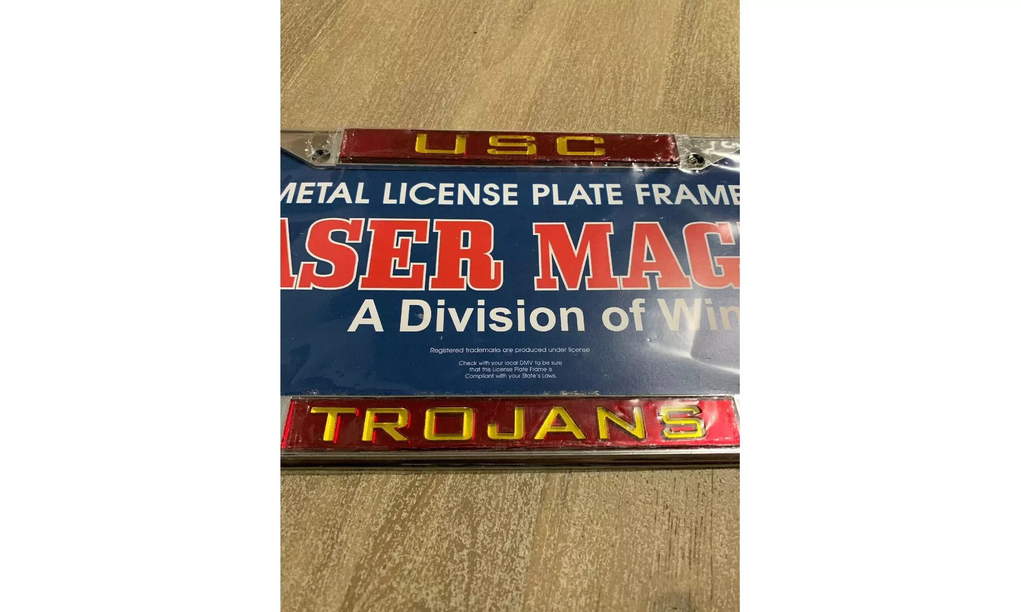 USC Trojans Football Bling Laser Cut 3-D Chrome Metal LICENSE PLATE Frame - Second Medium