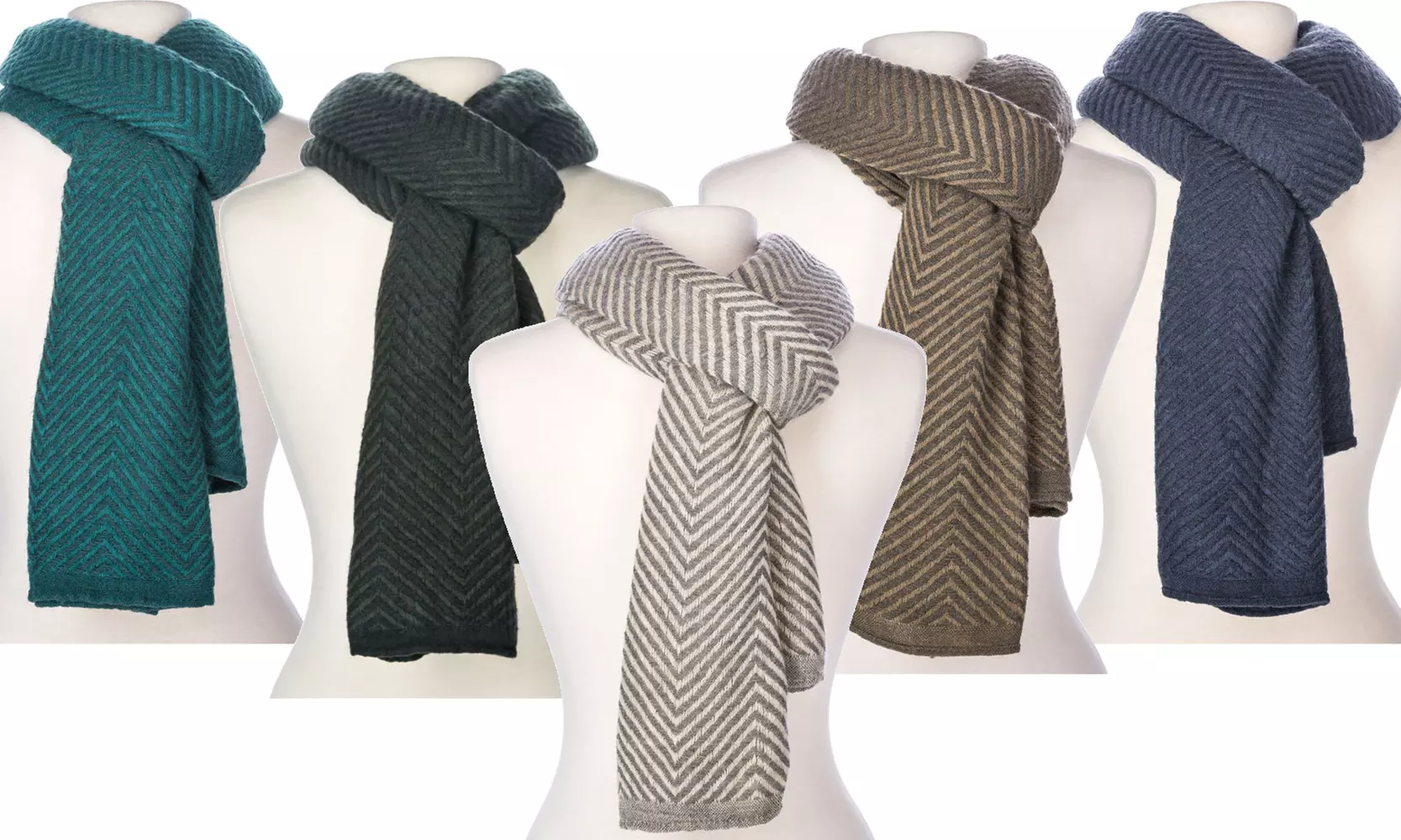 Noble Mount Mens Stockholm Chevron Stripes Winter Scarf - Primary Image
