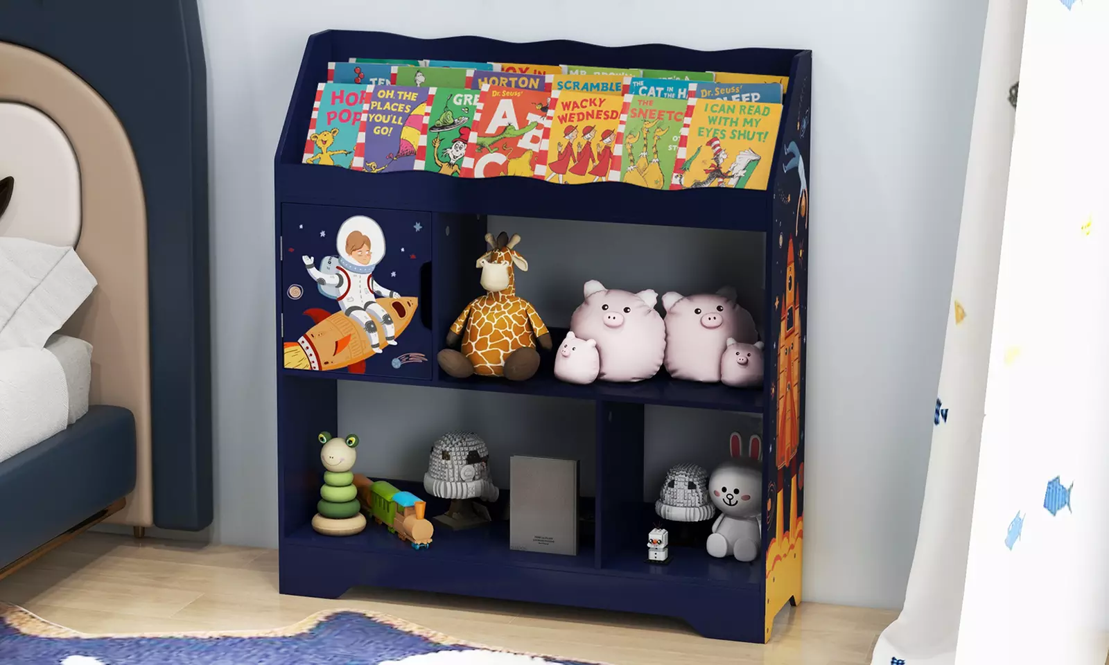 Costway Toy Storage Organizer Display Stand 3-In-1 Kids Toy Shelf w/ Book Shelf - Primary Image