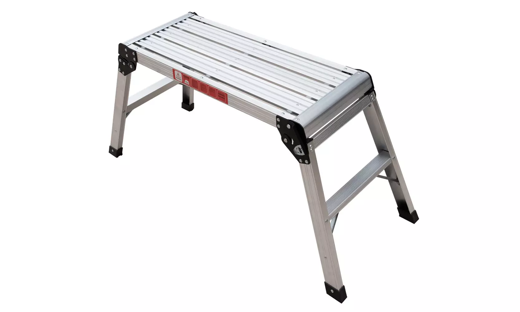 Durable Aluminum Platform Drywall Step Up Folding Work Bench Ladder - Primary Image