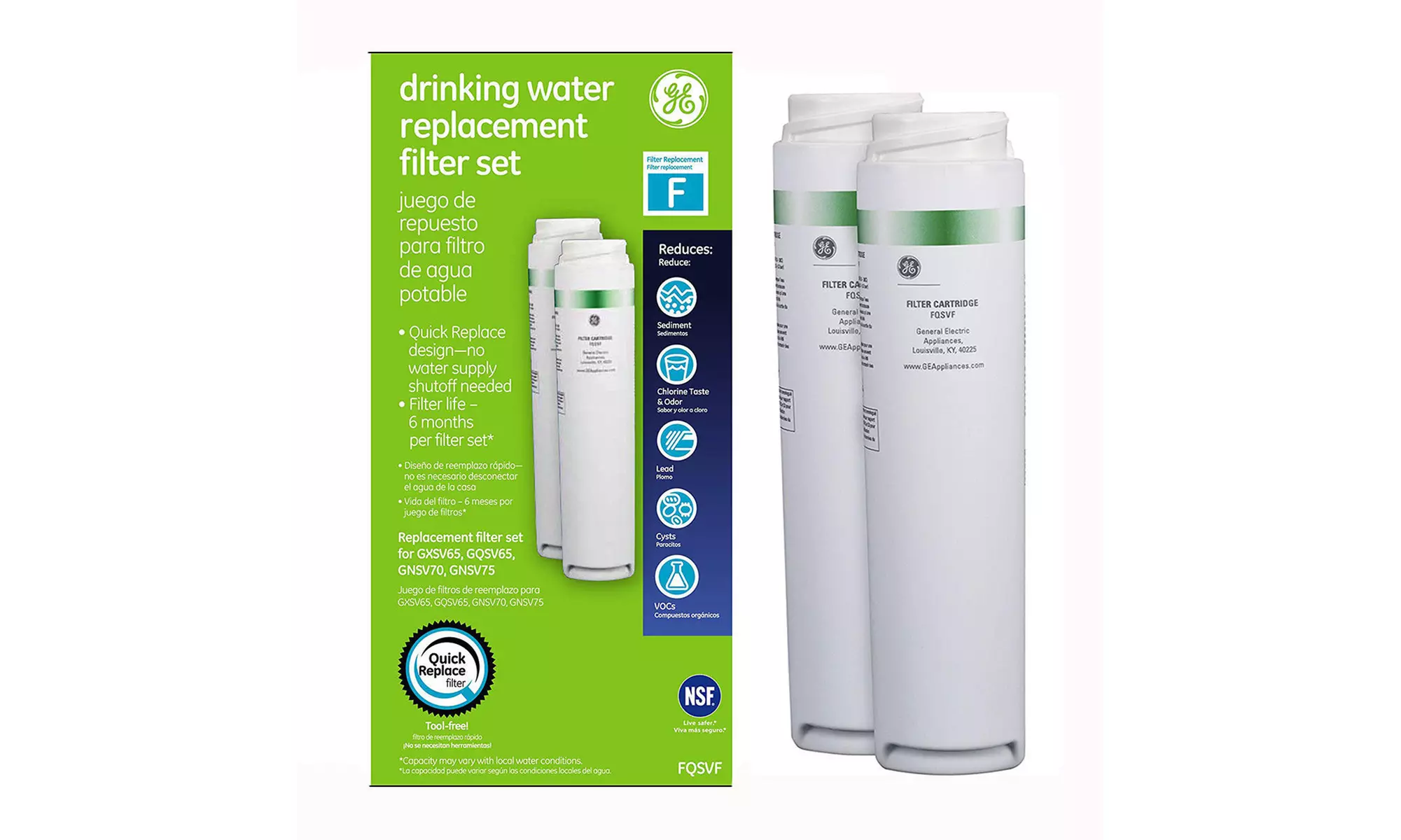 2 Pack Compatible GE FQSVF Smartwater Replacement Filter Set - Primary Image