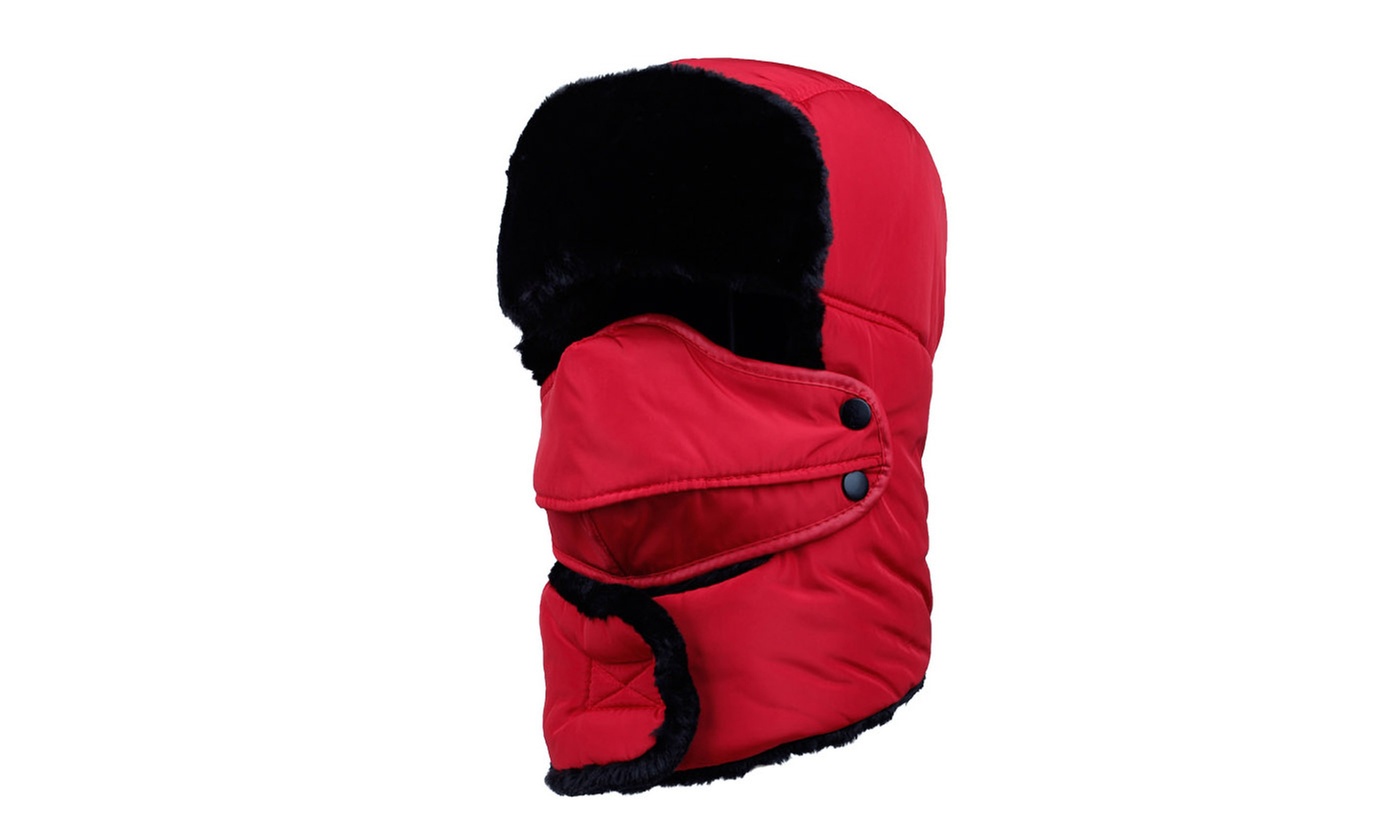 Mens Winter Hat Trapper Aviator Russian Trooper Earflap Warm Snow Ski Mask Cap
