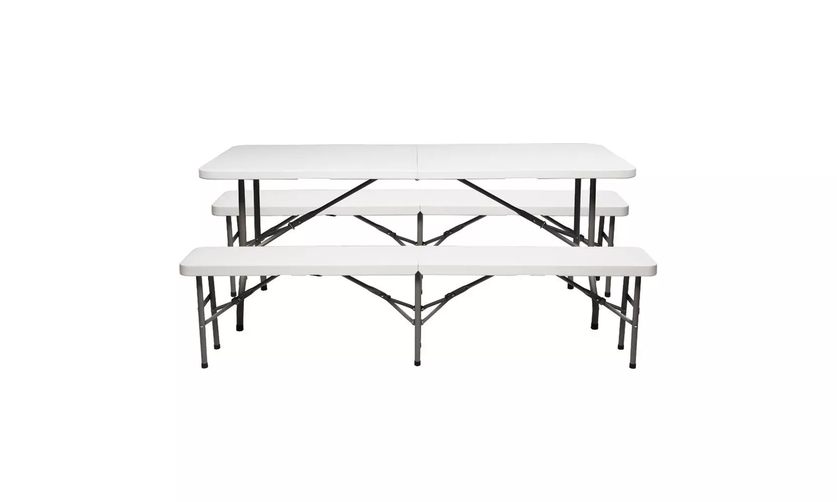 3-Piece Folding Bench and Table Set, 2 Benches - Second Medium
