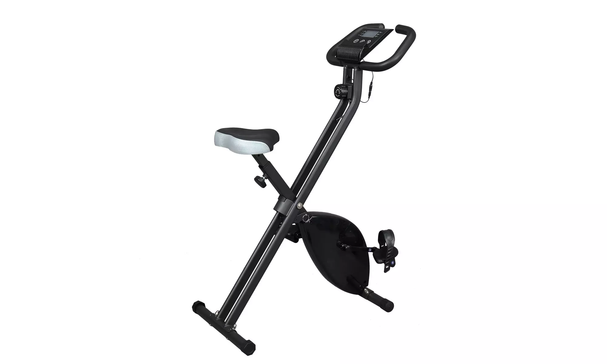 Folding Exercise X-Bike, Indoor Stationary Cycling Upright Bike - Primary Image