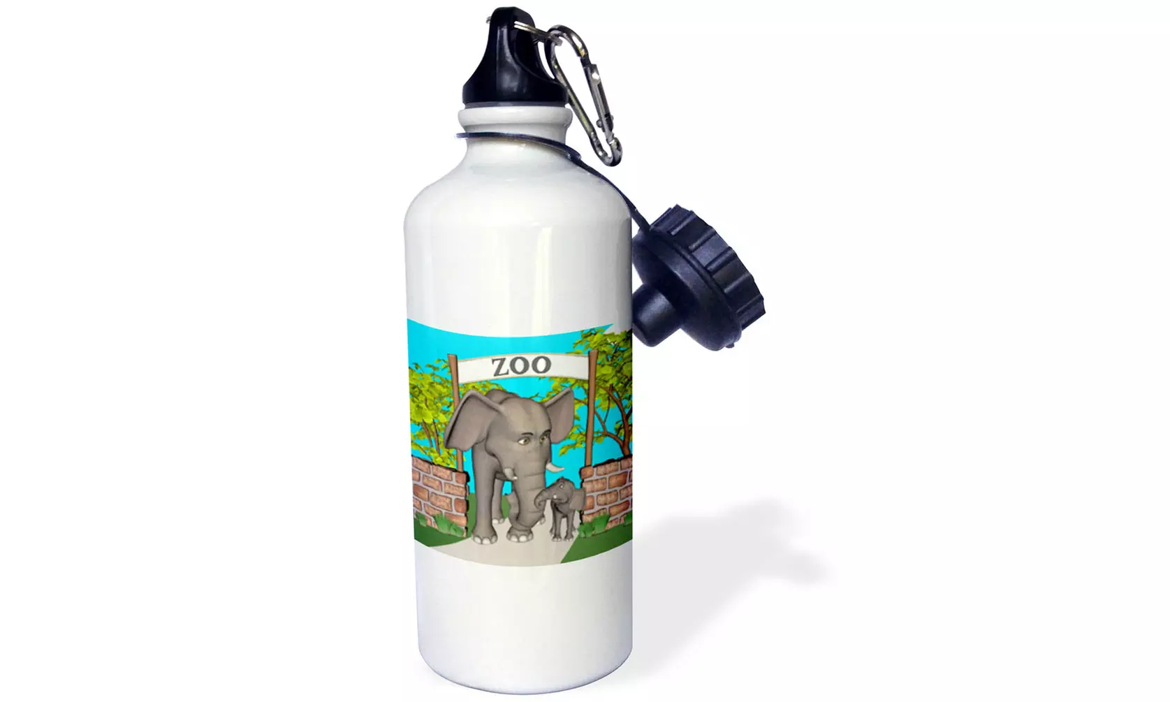  Water Bottle A cartoon elephant mother and son at the zoo  - Second Medium