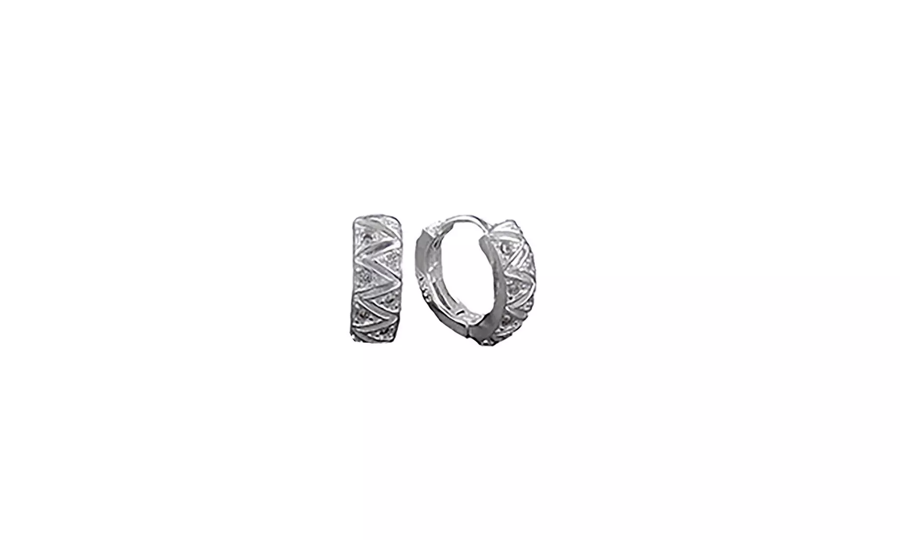 925 Sterling Silver Cubic Zirconia Huggie Hoop Earrings 3 Styles