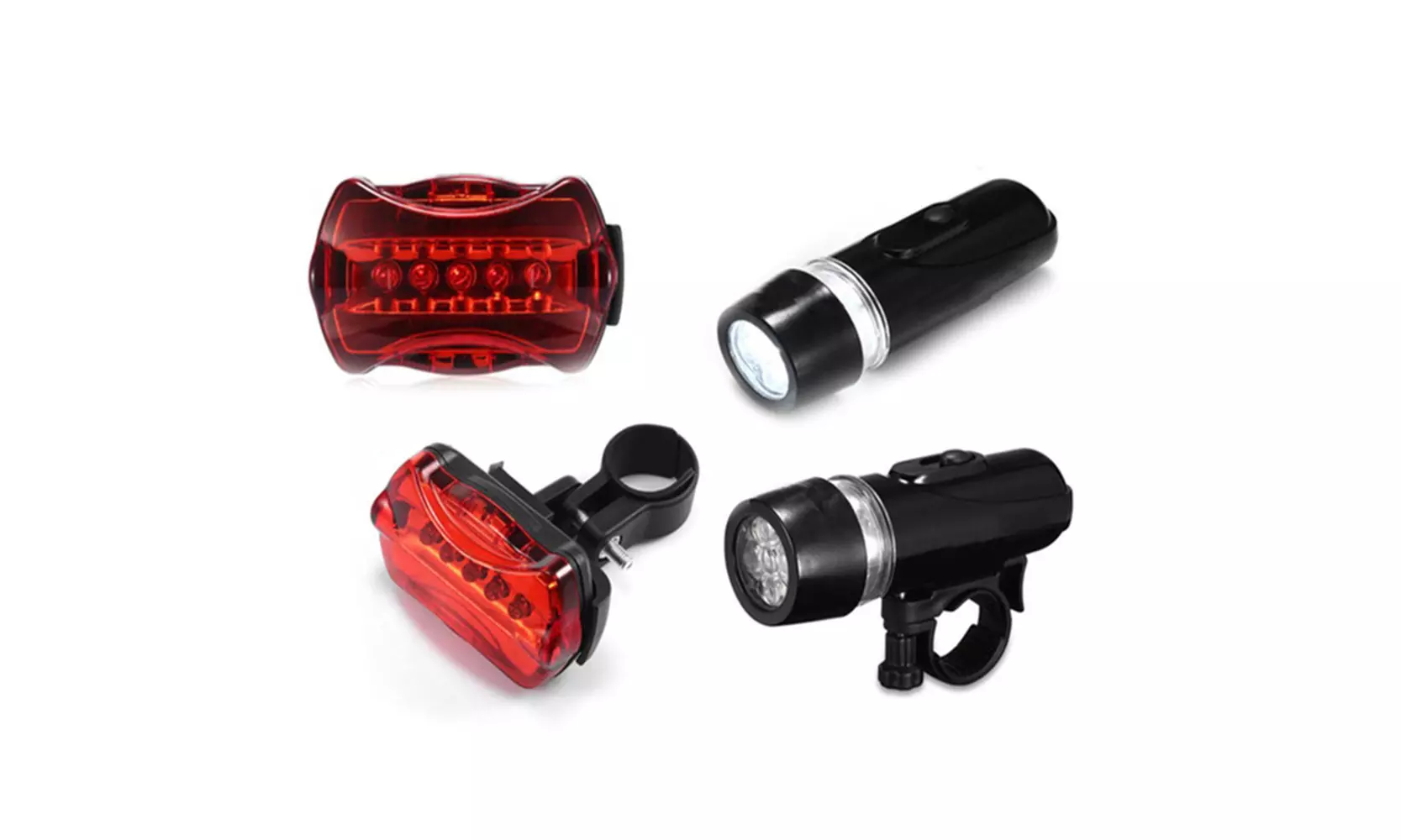 Perfect for Cycling Superior 2 x Bike Head Light & 2 x Rear Safety Flashlight - Primary Image