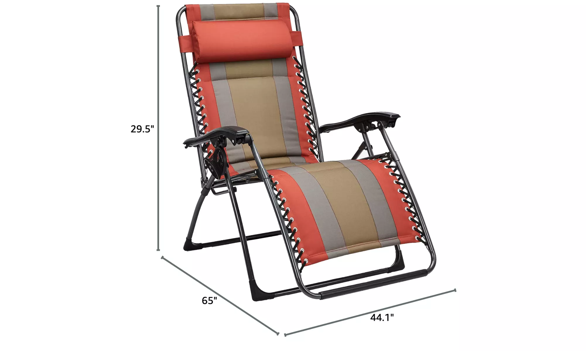 Outdoor Adjustable Zero Gravity Folding Reclining Padded Lounge Chair w/ Pillow