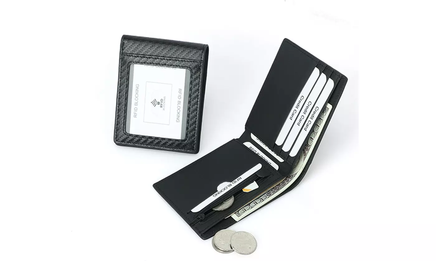 Men's RFID Blocking Credit Card Holder with Money Clip Wallet 