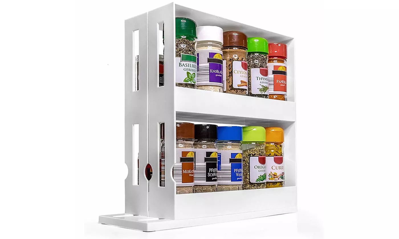 NewHome Swivel Cabinet Organizer Revolving Kitchen Rack Spice Organizer