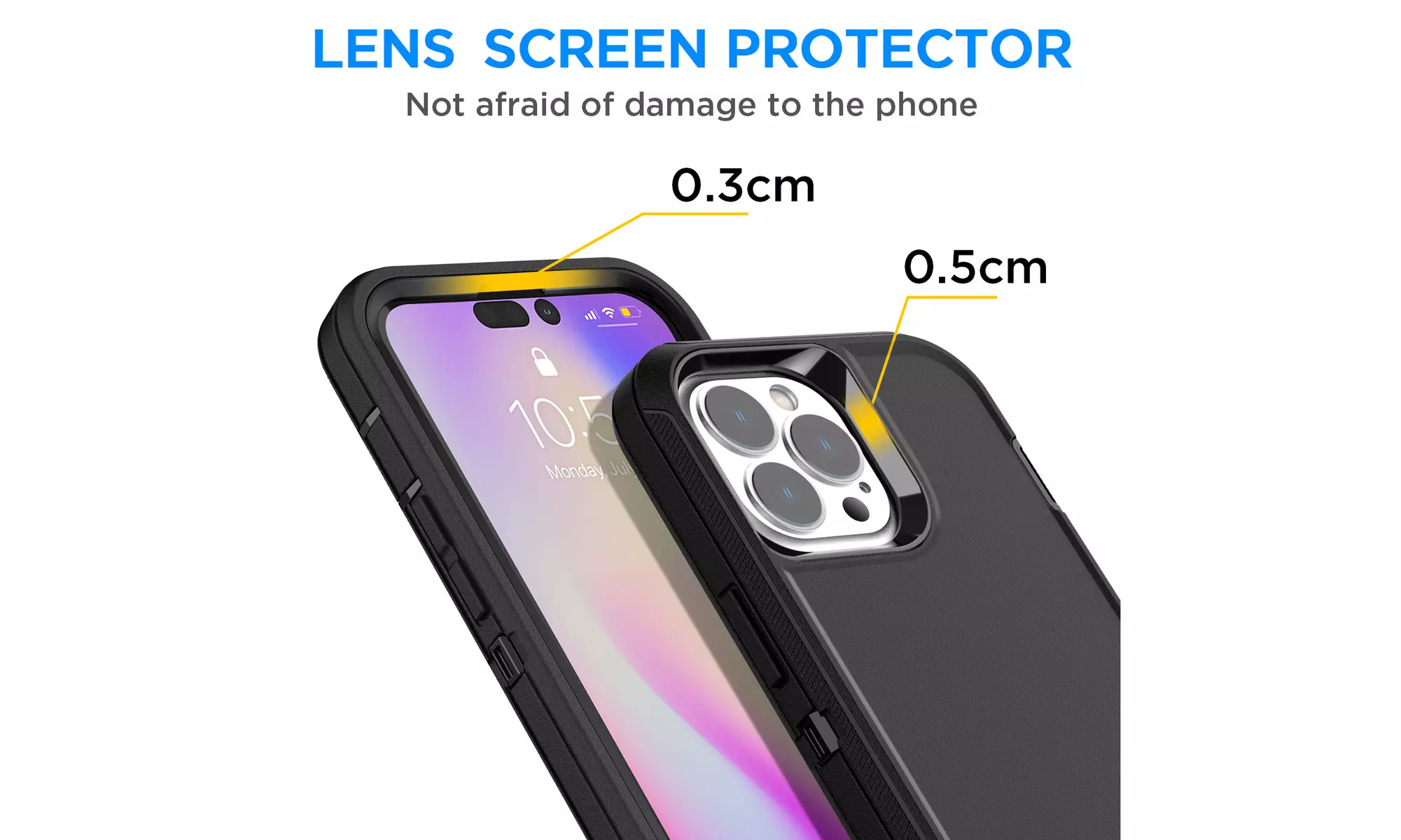 For iPhone 14 Pro Case Heavy Duty Shockproof Hybrid Hard Cover Screen Protector