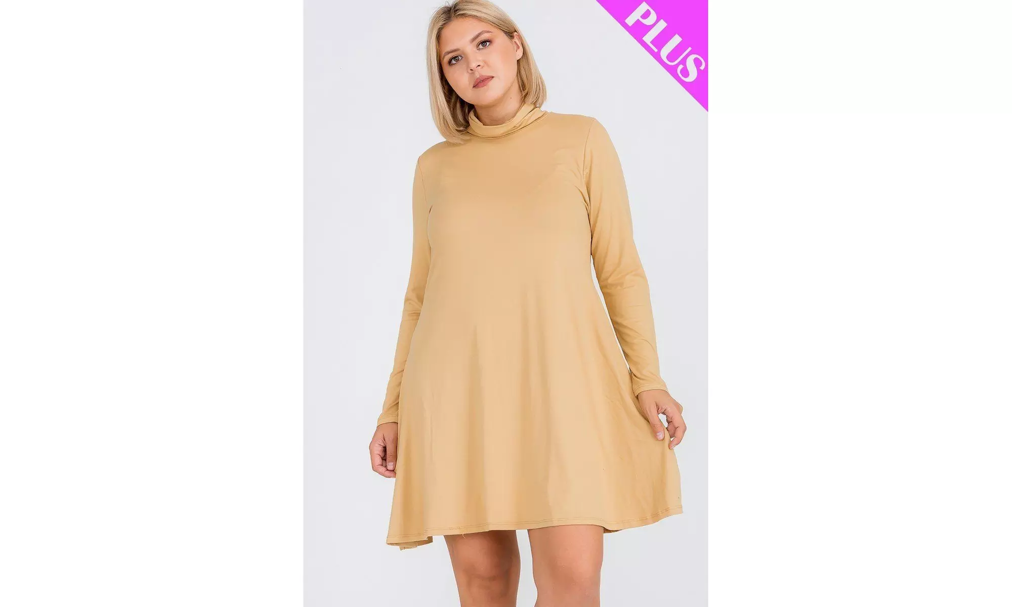 Plus Size Flare Dress - Safari - Primary Image