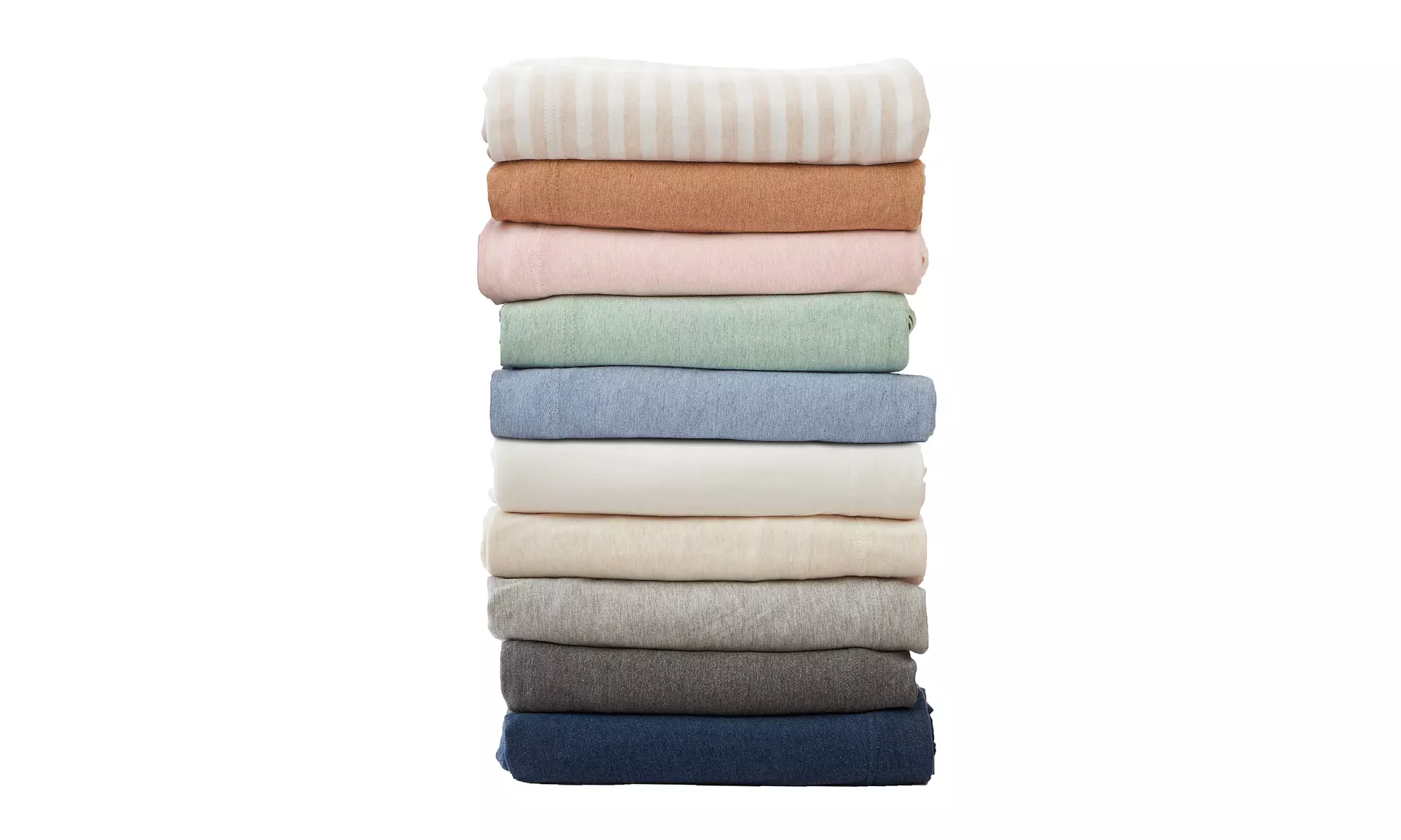 Ultra-Soft Cotton Heathered Melange Jersey Knit Sheet Set