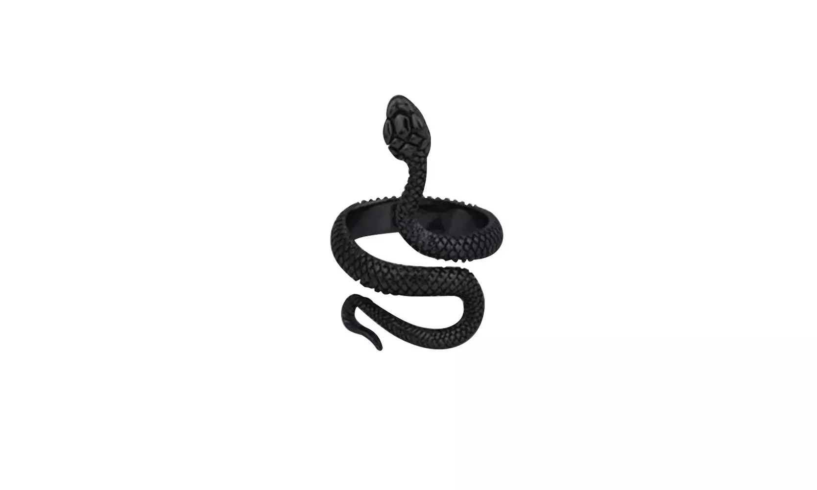 US 1-2 Stainless Steel Ring Snake Gothic Jewelry Retro Animal Adjustable Unisex