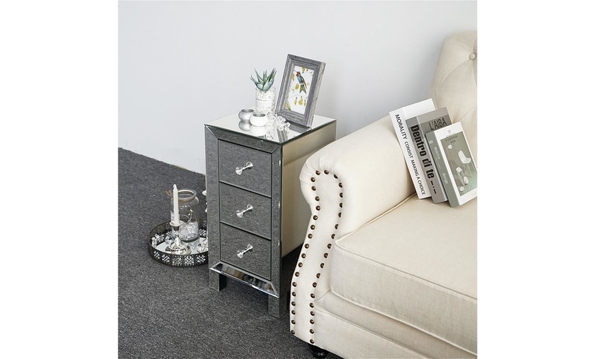 groupon mirrored bedside table