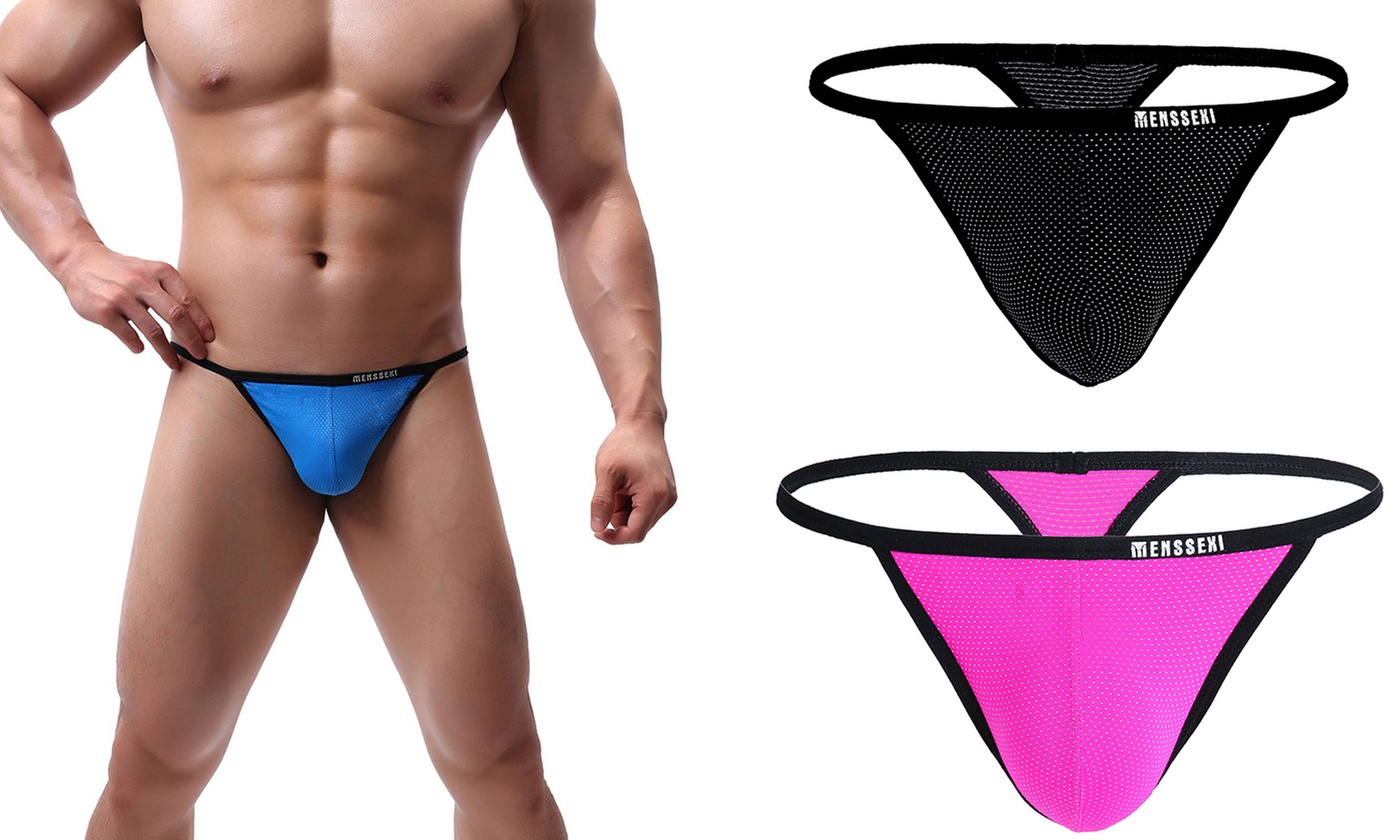 Pack of 3 Men's T Back Thong Invisible Underwear Undie Thongs