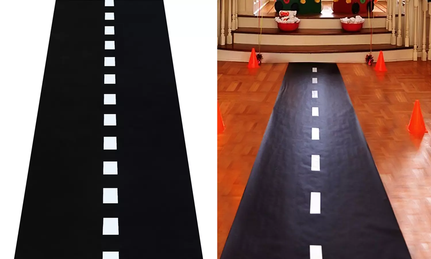 Novelty Place Racetrack Floor Runner-10 Ft x 2 Ft Black Race Track Running Mat - Primary Image