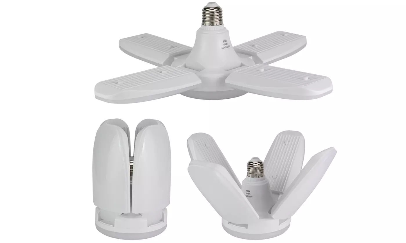 E27 LED Garage Light Bulb Deformable Ceiling Fixture Lights Shop Workshop Lamp
